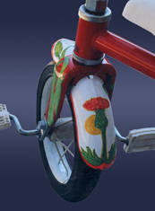 thistle flower tricycle custom painted art